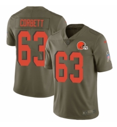 Men's Nike Cleveland Browns #63 Austin Corbett Limited Olive 2017 Salute to Service NFL Jersey
