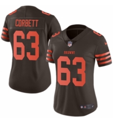 Women's Nike Cleveland Browns #63 Austin Corbett Limited Brown Rush Vapor Untouchable NFL Jersey