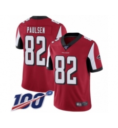 Men's Atlanta Falcons #82 Logan Paulsen Red Team Color Vapor Untouchable Limited Player 100th Season Football Jersey