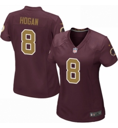 Women's Nike Washington Redskins #8 Kevin Hogan Game Burgundy Red/Gold Number Alternate 80TH Anniversary NFL Jersey