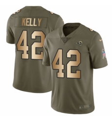 Youth Nike Los Angeles Rams #42 John Kelly Limited Olive/Gold 2017 Salute to Service NFL Jersey