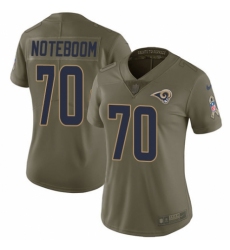 Women's Nike Los Angeles Rams #70 Joseph Noteboom Limited Olive 2017 Salute to Service NFL Jersey
