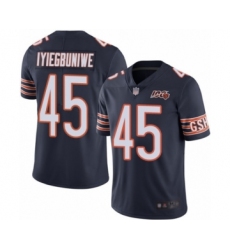 Men's Chicago Bears #45 Joel Iyiegbuniwe Navy Blue Team Color 100th Season Limited Football Jersey