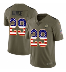 Men's Nike Washington Redskins #29 Derrius Guice Limited Olive/USA Flag 2017 Salute to Service NFL Jersey