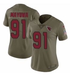 Women's Nike Arizona Cardinals #91 Benson Mayowa Limited Olive 2017 Salute to Service NFL Jersey