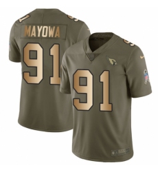 Youth Nike Arizona Cardinals #91 Benson Mayowa Limited Olive/Gold 2017 Salute to Service NFL Jersey