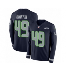 Men's Nike Seattle Seahawks #49 Shaquem Griffin Limited Navy Blue Therma Long Sleeve NFL Jersey