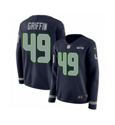 Women's Nike Seattle Seahawks #49 Shaquem Griffin Limited Navy Blue Therma Long Sleeve NFL Jersey