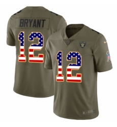 Men's Nike Oakland Raiders #12 Martavis Bryant Limited Olive/USA Flag 2017 Salute to Service NFL Jersey