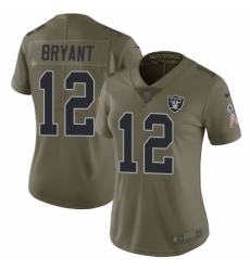 Women's Nike Oakland Raiders #12 Martavis Bryant Limited Olive 2017 Salute to Service NFL Jersey