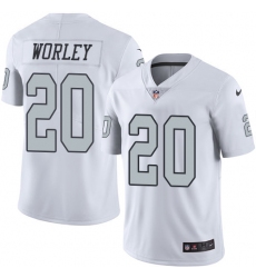 Men's Nike Oakland Raiders #20 Daryl Worley Limited White Rush Vapor Untouchable NFL Jersey