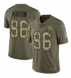 Men's Nike New York Giants #96 Kareem Martin Limited Olive Camo 2017 Salute to Service NFL Jersey