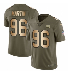 Youth Nike New York Giants #96 Kareem Martin Limited Olive Gold 2017 Salute to Service NFL Jersey