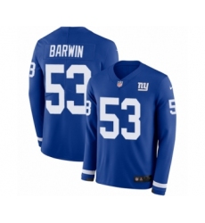 Youth Nike New York Giants #70 Patrick Omameh Limited Royal Blue Therma Long Sleeve NFL Jersey