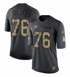 Men's Nike New York Giants #76 Nate Solder Limited Black 2016 Salute to Service NFL Jersey
