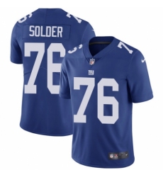 Men's Nike New York Giants #76 Nate Solder Royal Blue Team Color Vapor Untouchable Limited Player NFL Jersey