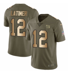 Men's Nike New York Giants #12 Cody Latimer Limited Olive Gold 2017 Salute to Service NFL Jersey