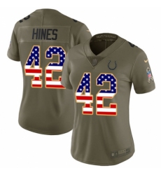 Women's Nike Indianapolis Colts #42 Nyheim Hines Limited Olive/USA Flag 2017 Salute to Service NFL Jersey