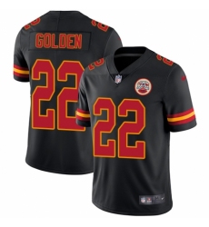 Men's Nike Kansas City Chiefs #22 Robert Golden Limited Black Rush Vapor Untouchable NFL Jersey