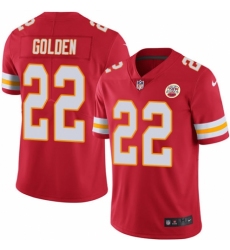 Men's Nike Kansas City Chiefs #22 Robert Golden Red Team Color Vapor Untouchable Limited Player NFL Jersey