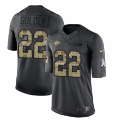 Youth Nike Kansas City Chiefs #22 Robert Golden Limited Black 2016 Salute to Service NFL Jersey