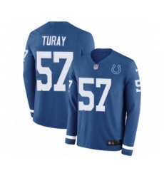 Men's Nike Indianapolis Colts #57 Kemoko Turay Limited Blue Therma Long Sleeve NFL Jersey