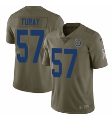 Men's Nike Indianapolis Colts #57 Kemoko Turay Limited Olive 2017 Salute to Service NFL Jersey