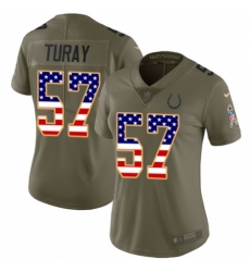 Women's Nike Indianapolis Colts #57 Kemoko Turay Limited Olive/USA Flag 2017 Salute to Service NFL Jersey