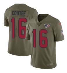 Youth Nike Houston Texans #16 Keke Coutee Limited Olive 2017 Salute to Service NFL Jersey