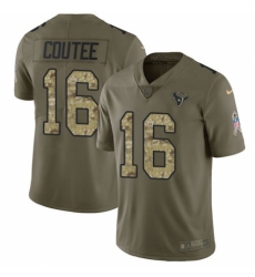 Youth Nike Houston Texans #16 Keke Coutee Limited Olive/Camo 2017 Salute to Service NFL Jersey