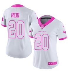 Women's Nike Houston Texans #20 Justin Reid Limited White Pink Rush Fashion NFL Jersey
