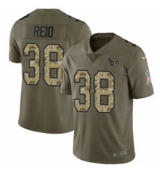 Youth Nike Houston Texans #38 Justin Reid Limited Olive Camo 2017 Salute to Service NFL Jersey