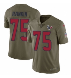 Youth Nike Houston Texans #75 Martinas Rankin Limited Olive 2017 Salute to Service NFL Jersey
