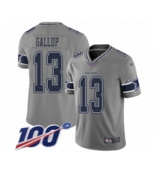 Youth Dallas Cowboys #13 Michael Gallup Limited Gray Inverted Legend 100th Season Football Jersey