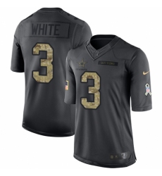 Youth Nike Dallas Cowboys #3 Mike White Limited Black 2016 Salute to Service NFL Jersey