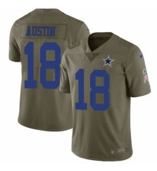 Men's Nike Dallas Cowboys #18 Tavon Austin Limited Olive 2017 Salute to Service NFL Jersey