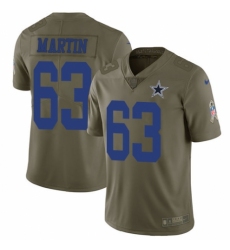 Men's Nike Dallas Cowboys #63 Marcus Martin Limited Olive 2017 Salute to Service NFL Jersey