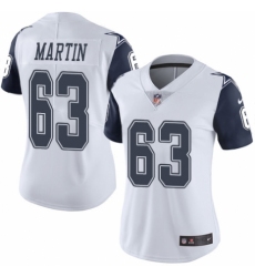 Women's Nike Dallas Cowboys #63 Marcus Martin Limited White Rush Vapor Untouchable NFL Jersey