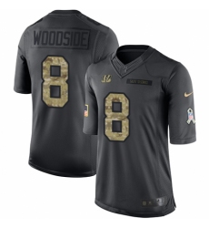 Youth Nike Cincinnati Bengals #8 Logan Woodside Limited Black 2016 Salute to Service NFL Jersey