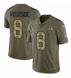 Youth Nike Cincinnati Bengals #8 Logan Woodside Limited Olive/Camo 2017 Salute to Service NFL Jersey