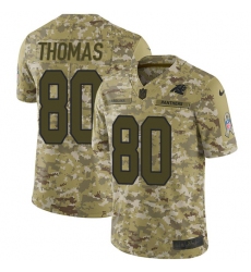 Youth Nike Carolina Panthers #80 Ian Thomas Limited Camo 2018 Salute to Service NFL Jersey