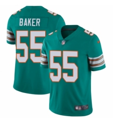 Youth Nike Miami Dolphins #55 Jerome Baker Aqua Green Alternate Vapor Untouchable Limited Player NFL Jersey