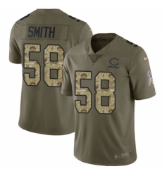 Men's Nike Chicago Bears #58 Roquan Smith Limited Olive Camo 2017 Salute to Service NFL Jersey