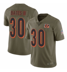Youth Nike Cincinnati Bengals #30 Jessie Bates III Limited Olive 2017 Salute to Service NFL Jersey
