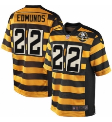 Men's Nike Pittsburgh Steelers #22 Terrell Edmunds Limited Yellow Black Alternate 80TH Anniversary Throwback NFL Jersey