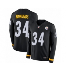 Youth Nike Pittsburgh Steelers #34 Terrell Edmunds Limited Black Therma Long Sleeve NFL Jersey