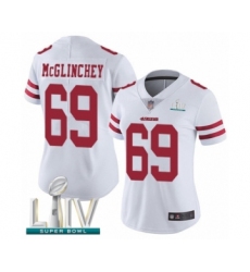 Women's San Francisco 49ers #69 Mike McGlinchey White Vapor Untouchable Limited Player Super Bowl LIV Bound Football Jersey