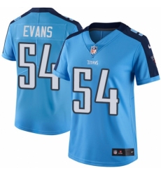 Women's Nike Tennessee Titans #54 Rashaan Evans Limited Light Blue Rush Vapor Untouchable NFL Jersey