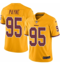 Men's Nike Washington Redskins #95 Da'Ron Payne Elite Gold Rush Vapor Untouchable NFL Jersey
