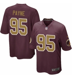Men's Nike Washington Redskins #95 Da'Ron Payne Game Burgundy Red Gold Number Alternate 80TH Anniversary NFL Jersey